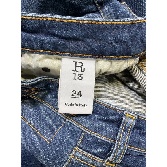 R13 Denim Black Cotton Pants Size 24 - Picture 3 of 4